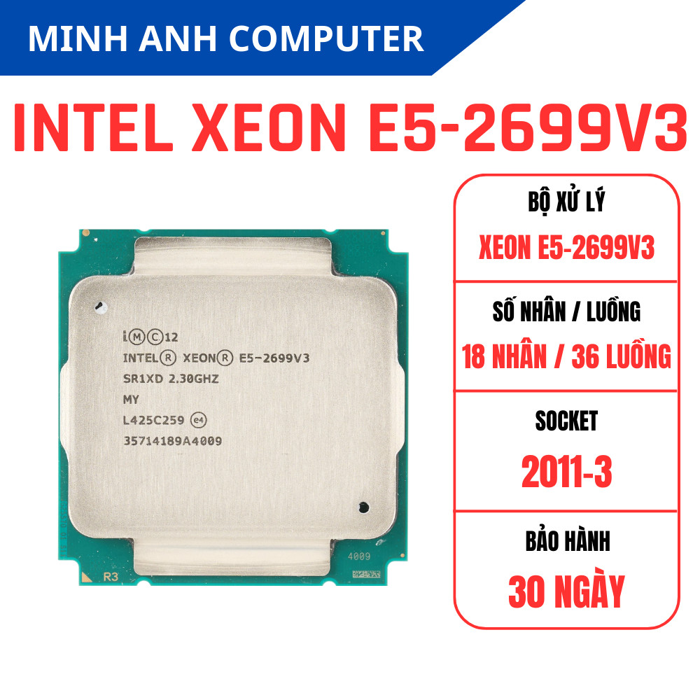 CPU Intel Xeon E5 V2 / V3 – 2670V2, 2695V2, 2676V3, 2696V3, 2699V3