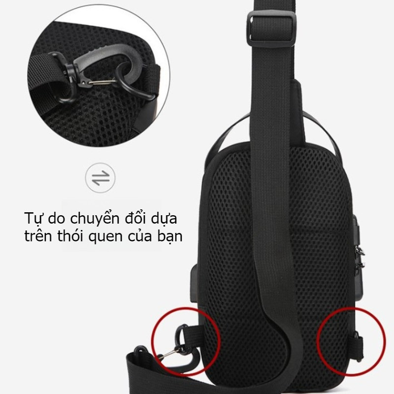 Túi Messenger Nam Cao Cấp Chống Nước - Nhiều Ngăn (iPad/Điện Thoại/Phụ Kiện), Khóa Chống Trộm, Vải Oxford Bền Bỉ