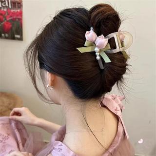 Kẹp cá mập tulip cho nữ, phù hợp nửa updo tóc, có răng chống trơn trượt, phụ kiện tóc mùa hè