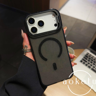 Ốp điện thoại từ tính giá đỡ ống kính lấp lánh sang trọng phù hợp cho iPhone 13 14 15 16 17 Pro max trong suốt tất cả các ốp lưng chống rơi