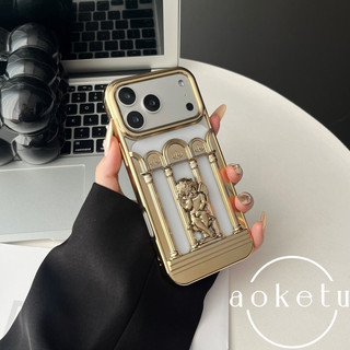 Ba chiều rỗng trụ cột La Mã Mỹ thiên thần thích hợp cho vỏ điện thoại iPhone 17 Promax iPhone 16 Pro mạ điện 15 / 14 niche 13 / 12 Promax sáng tạo chống rơi
