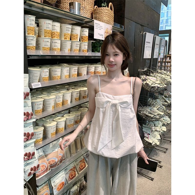 Áo cami nơSense phong cách sweet style, dáng ngắn màu trắng cho mùa hè