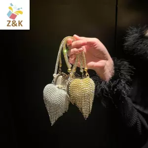 ZK Sang Trọng Nhỏ Hình Trái Tim Kim Cương Giả Dạ Hội Ly Hợp Ví Nữ Túi Thời Trang Cho Tiệc Quà Tặng VN