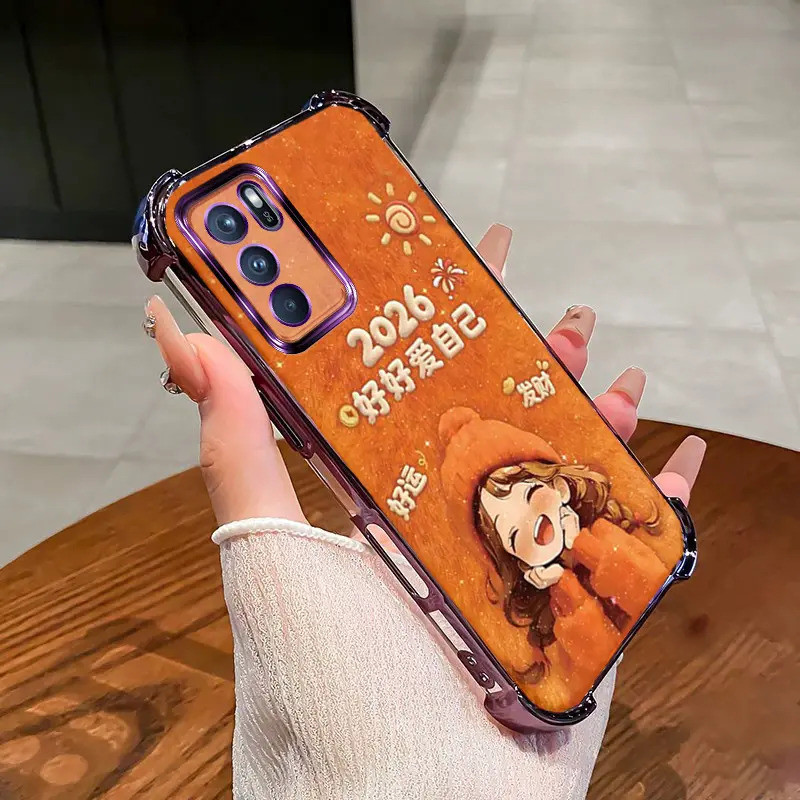 Ốp điện thoại phù hợp cho OPPO Reno6 Z 5G – Chúc mừng năm mới 2026, ốp mềm trong suốt làm bằng nhựa TPU silicon chống sốc.