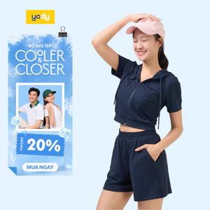 Set đồ nữ YODY bộ đồ áo quần short, phối túi hộp, có mũ, vải siêu mát, mềm mịn, co giãn WCST25S063