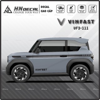 Tem dán xe VF3 - Tem VF3 cao cấp Decal dán xe VF3 MẪU TEM THỂ THAO  ( mẫu VF3 - 111 )
