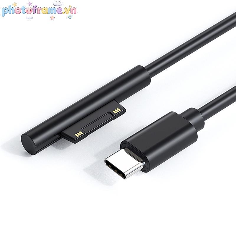 Khung Ảnh Mới Sạc Nhanh USB Type-C Nguồn Điện Cho Microsoft Surface Pro 7 3 4 5 6 15V 3A PD Máy Tính Bảng Sạc Dây Cáp VN