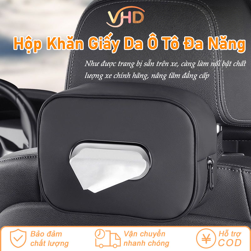 Hộp Khăn Giấy Da Ô Tô – Gắn Linh Hoạt Lưng Ghế/Tấm Chắn Nắng, Da Cao Cấp, Phụ Kiện Nội Thất Xe Sang Trọng