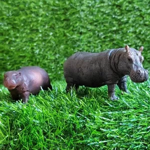 Đồ chơi giáo dục khoa học cho trẻ em Mô phỏng chắc chắn Mô hình động vật hoang dã Hippo Rhino Nhựa Đồ trang trí nhận thức Quà tặng