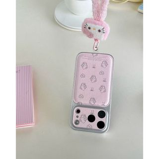 Ins Phong Cách Hàn Quốc Họa Tiết Da kt Cat Thích Hợp Cho 17promax Ốp Điện Thoại iPhone16 Dây Di Động 15 Dễ Thương 14 Mẫu Mới