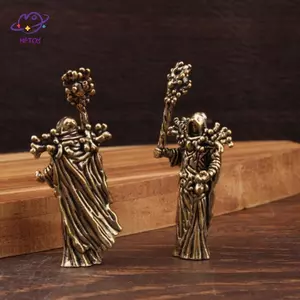 HFTOY 2 Cái / bộ Đồng Phù Thủy Tượng Vintage Huyền Bí Mage Tượng Để Trang Trí Bàn Làm Việc Fany Collector Kệ Sách Trang Trí​ ~