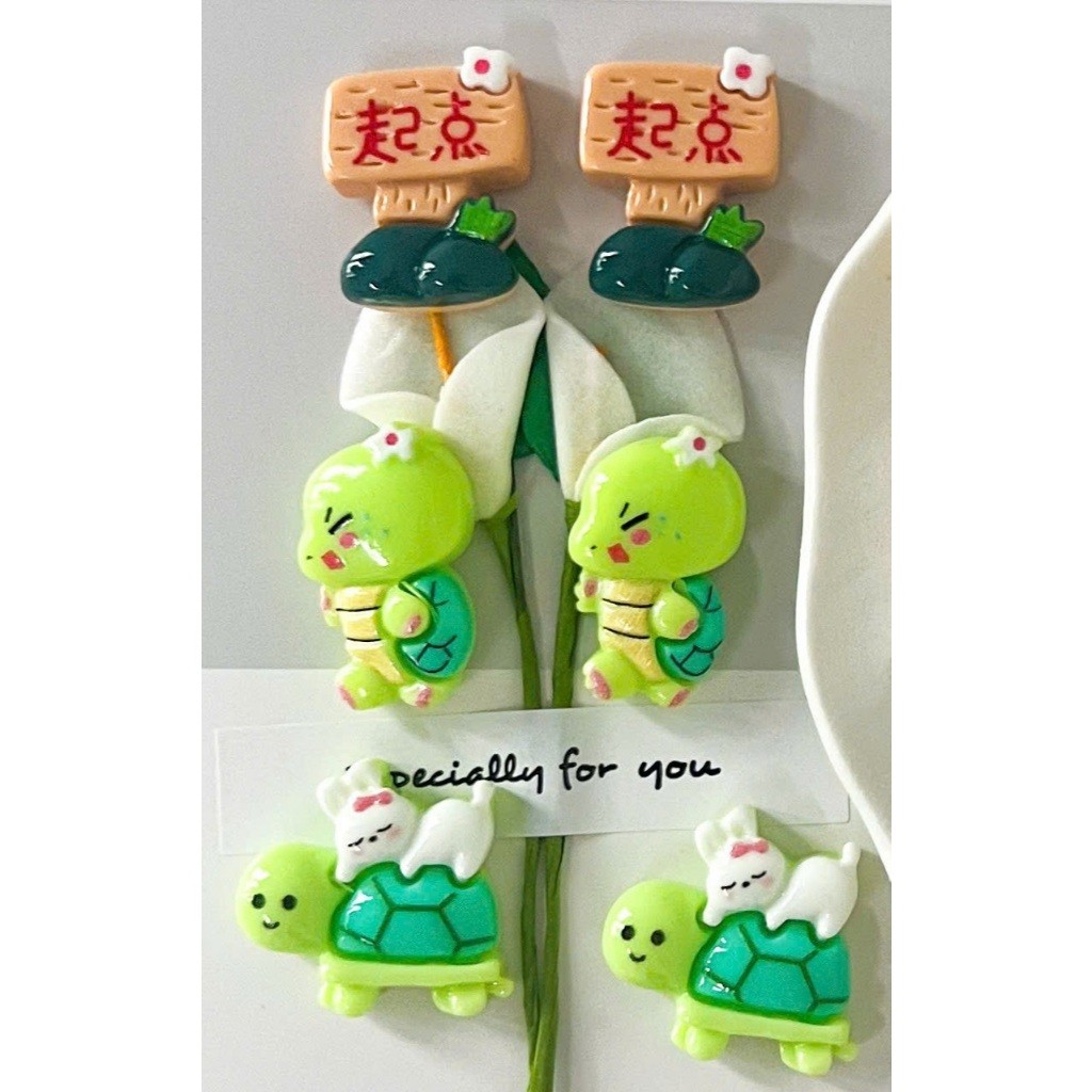 Set Charm Rùa Xanh Dễ Thương Chibi Mini Ngộ Nghĩnh Cute Kawaii Trang Trí Dép Túi Xách Phụ Kiện Xinh Xắn Hot Trend 2026