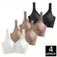 FallSweet 4PC Seamless Wireless Bras for Women Large Size Push Up Bra Comfort Underwear Anti-Sagging Bralette Female Lingerie