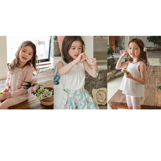 Mùa Hè Phong Cách Mới Bé Gái Dâu San Cotton Ren Camisole Bé Gái Dễ Thương Sang Trọng Tất Cả Trận Đấu Áo Thun Top