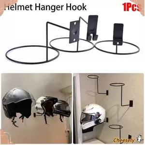 GIÁ RẺ 1 Cái Giá Đỡ Mũ, Phụ Kiện Móc Chốt Lưu Trữ Hiển Thị Nắp Giá Đỡ, Móc Treo Mũ Bảo Hiểm Kim Loại Treo Tường Màu Đen / Bạc
