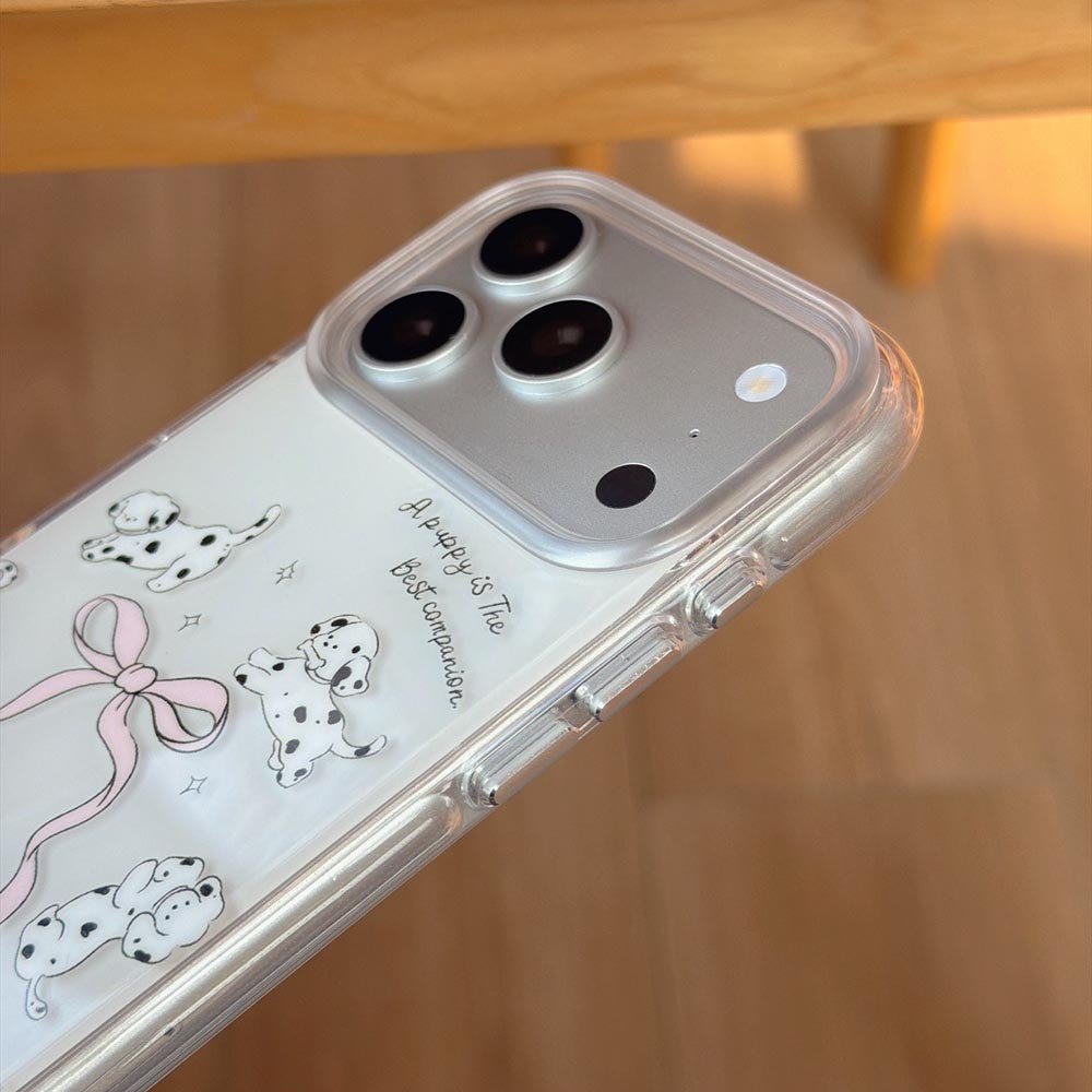 Ốp Lưng Cứng Tương Thích Với iPhone 13 14 14Pro 14ProMax 15 15Pro 15ProMax 16 16Pro 16ProMax 17 17Pro 17ProMax Vỏ Họa Tiết Chó Nơ