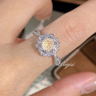 Nhẫn nữ phong cách châu Âu - Mỹ, màu sắc rực rỡ như pháo hoa, thiết kế cắt hình học
