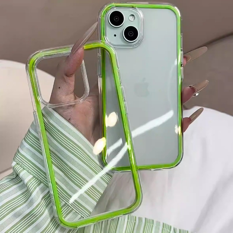 Ốp điện thoại iPhone trong suốt chống sốc ốp viền mạ nút iPhone 7plus 8plus X Xs Max 11 12 13 14 15 16 17 pro max Promax