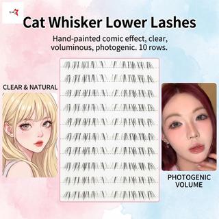 Manga Phong Cách Lông Mi Dưới Vẽ Tay Mèo Whisker C Curl Trang Điểm Trong Suốt Tự Nhiên 5-7mm