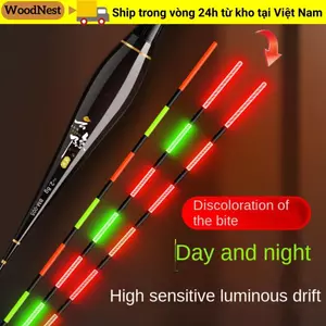 Phao câu cá điện tử WOODNEST nhẹ, kèm đèn LED di động - Phù hợp cho việc câu cá ban đêm