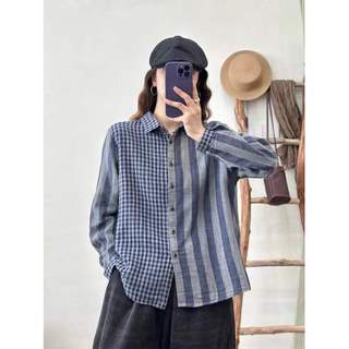 Áo sơ mi nữ cotton sọc kẻ dáng rộng phù hợp thời trang