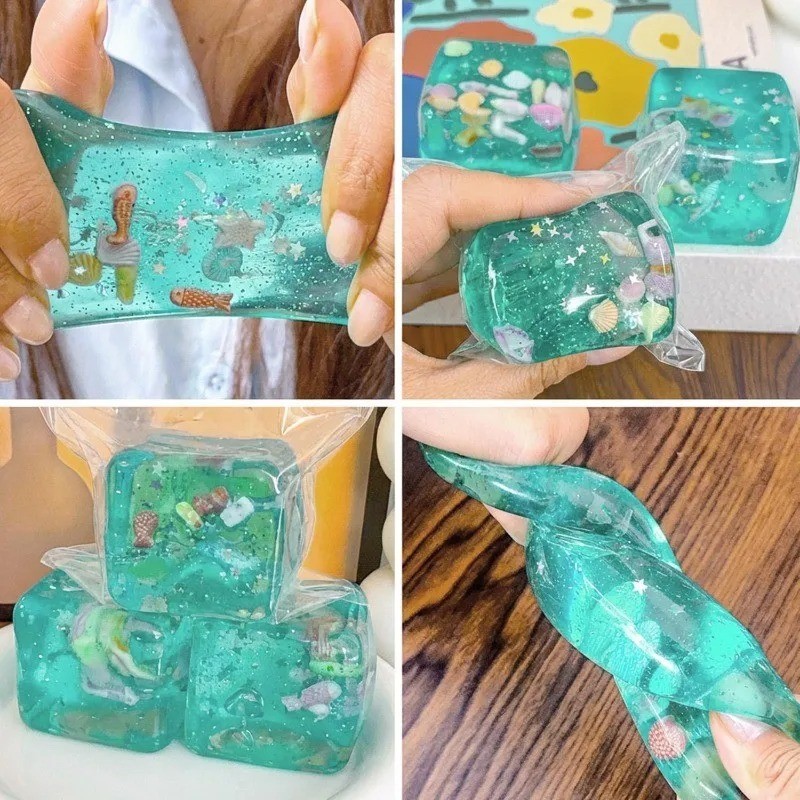Squishy Ice Ocean Square Fidgets Đồ Chơi Siêu Mềm Đại Dương Bóp Đồ Chơi Ngộ nghĩnh Chống Căng Thẳng Đồ Chơi Cảm Giác Cho Người Lớn Quà Tặng