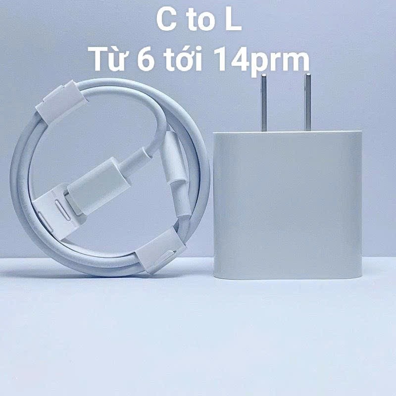 Bộ Sạc Nhanh 20.W ( Củ P.D 20.W + Dây sạc nhanh Ty.pe -C ) An Toàn Ổn Định Cho Điện Thoại