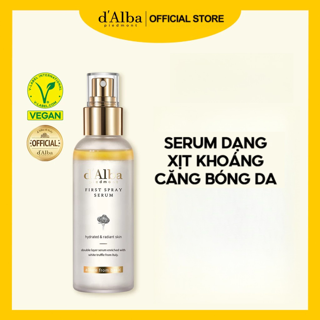 [d'Alba Official] Serum dạng xịt khoáng căng bóng da  First Spray Serum 100ml - Mist Serum