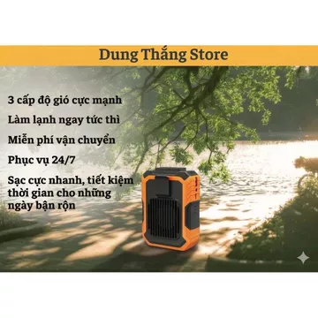 Quạt kẹp thắt lưng kiểu mới, quạt đeo thắt lưng,kèm sạc đự phòng pin 4000mAh , quạt mini cầm tay USB kiểu kẹp - DT