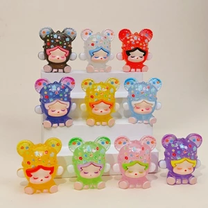 3cm Phát Sáng Trong Bóng Tối Mùa Xuân Ngồi Gấu Búp Bê DIY Quyến Rũ Dạ Quang Nhựa Mini Hình Kawaii Hoạt Hình Mặt Dây Chuyền Móc Khóa Trang Trí Thủ Công Phụ Kiện