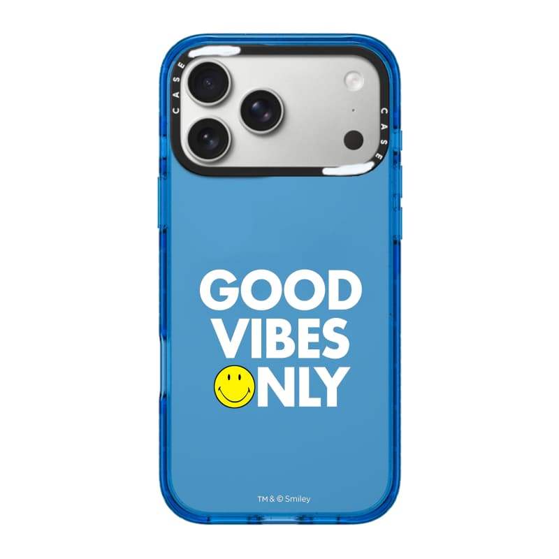 CASECASE X Smiley Good Vibes Only Case Black / Sky Blue / Pink Fizz Candy Collection Color Clear Hard Hard Magnet Impact Case cho Apple IPhone 13 14 15 16 17Pro Max Plus Có Hộp