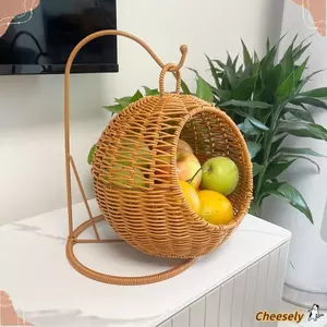 Giỏ đựng đồ CHEESELY, Giỏ đựng đồ ăn nhẹ kẹo mây Mini, Võng mèo dệt Sử dụng cho thú cưng