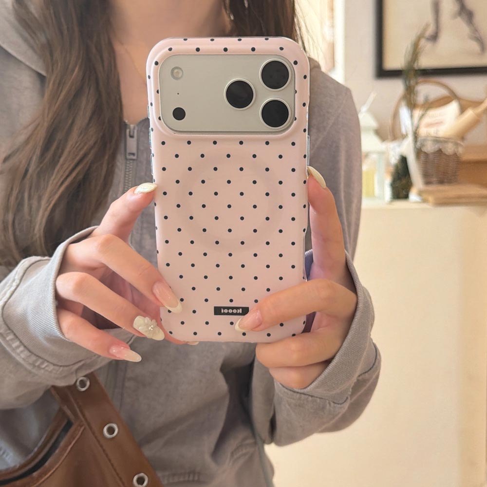 Ốp Lưng Cứng Tương Thích Với iPhone 13 14 14Pro 14ProMax 15 15Pro 15ProMax 16 16Pro 16ProMax 17 17Pro 17ProMax Vỏ Nam Châm Họa Tiết Điểm Sóng