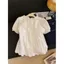 Áo sơ mi viền nấm ren trắng Thiết kế áo sơ mi ngắn tay Feel Niche Baby Shirt Cover Belly
