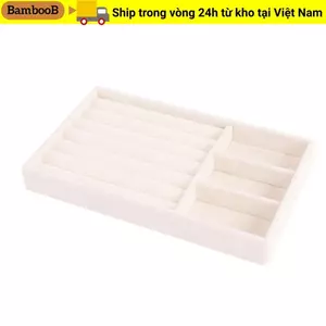 BAMBOOB Nhung Hộp Bảo Quản Trang Sức, Nhung Có Thể Xếp Chồng Vòng Cổ Khay Trưng Bày, Nhiều Màu Tổ Chức Khay Vòng Tay Vòng Cổ