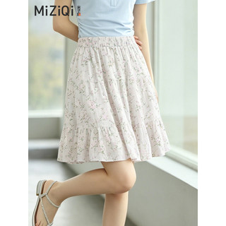 【MIZIQI】Váy ngắn in hoa cho nữ, váy chữ A phong cách ngày lễ