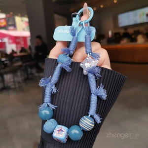Dễ Thương Ngôi Sao Mèo Điện Thoại Di Động Dây Buộc ins Nữ Cổ Tay Đẹp Tay Dệt Dây Đính Hạt Mặt Dây Chuyền Trang Sức