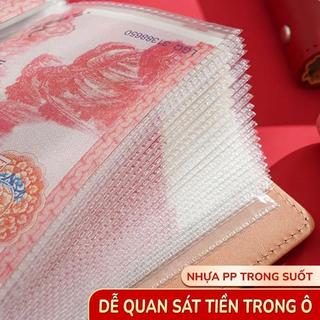 Sổ Tiết Kiệm Có Khóa Mật Khẩu Da PU - Sổ Quản Lý Chi Tiêu 100 Ngăn Chống Nước, Đựng Xu Hóa Đơn