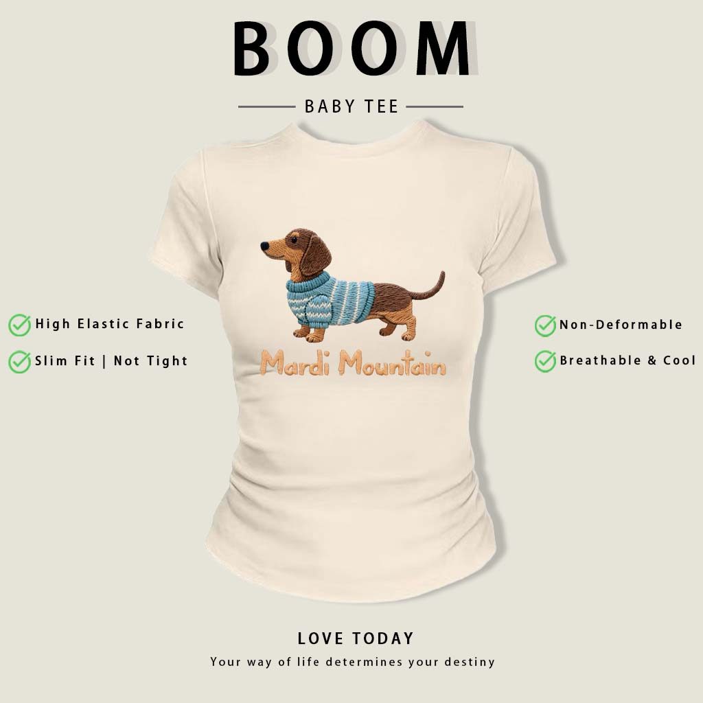 BOOM Áo Baby Tee Nữ Cotton Ôm Body-Áo Thun Ngắn Tay Y2K In Hình PhongCách Mùa Hè, Cổ Tròn Hàng Đầucách hàn quốc phongW05