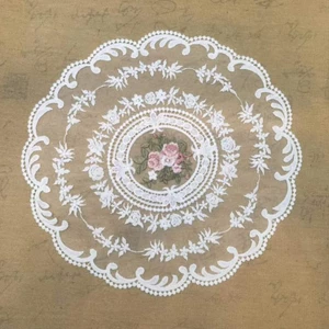 XYLBY14 Vòng Placemat Chống Bụi Đạo Cụ Bàn Cà Phê Bình Đầu Giường Bàn Ren Vải Bao Đường Kính 31cm Họa Tiết Hình Học Bàn Ăn