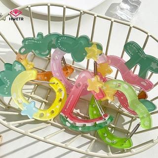 HWETR Acrylic Rỗng Hình Trái Cây Nữ Trang Móc Khóa Túi Quyến Rũ Phụ Kiện Carabiner Bapa Mặt Dây Chuyền Sổ Tay Trang Trí Quà Tặng Móc Khóa
