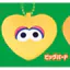 Hàng có sẵn Đồ chơi viên nang QUALAI Nhật Bản Sesame Street Nhân vật hoạt hình Mặt dây chuyền gương hình trái tim Mắt to D5PL