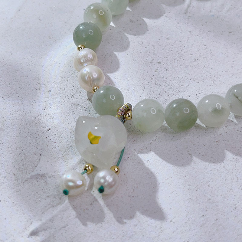 Vòng tay Chalcedony tự nhiên Chuông gió Trung Quốc