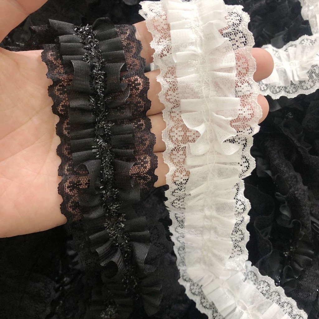 Ruy băng ren 2 lớp - Viền vải cao cấp để viền váy