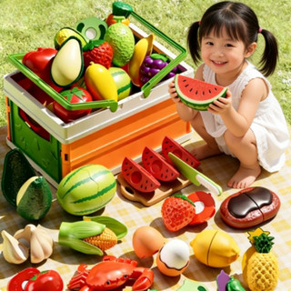 【ĐỒ CHƠI GIÁO DỤC】23/42PCS Bộ Đồ Chơi Cắt Hoa Quả Rau Củ Nhựa Cho Bé,Nhựa ABS Bền Đẹp,Quà Sinh Nhật Cho Trẻ Em
