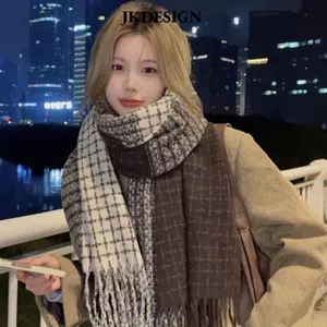 Khăn Quàng Cổ Dệt Kim Mùa Đông JKDESIGN, 200*65cm - Cashmere Giả Ấm Áp Cho Bé Gái