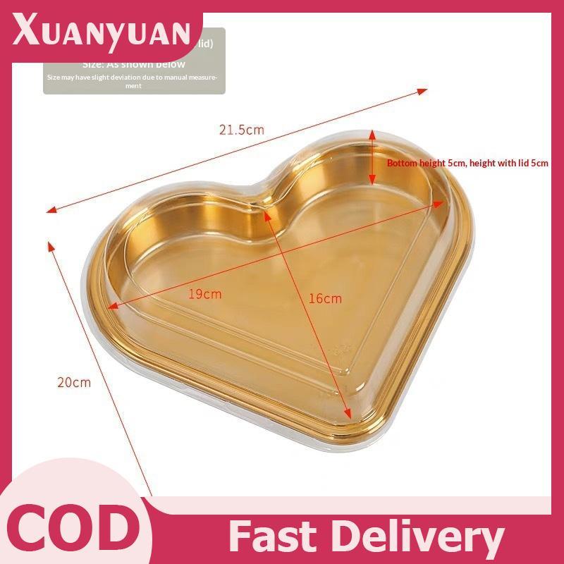XUAN 10 Khay Phục Vụ Hình Trái Tim Có Nắp Trong Suốt Có Thể Tái Sử Dụng PET Ăn Nhẹ Trái Cây Sushi Phô Mai Salad Món Tráng Miệng Hộp Đóng Gói VN