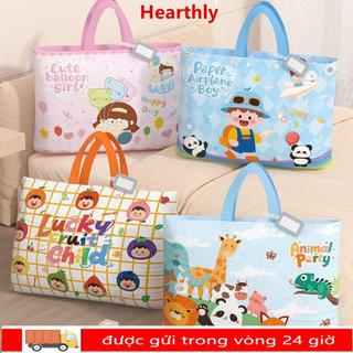 Túi đựng chăn bông mẫu giáo HEARTHLY, Túi đựng đồ in hình hoạt hình bằng vải cho mẹ, Túi đựng quần áo có thể gập lại nhẹ dành cho học sinh