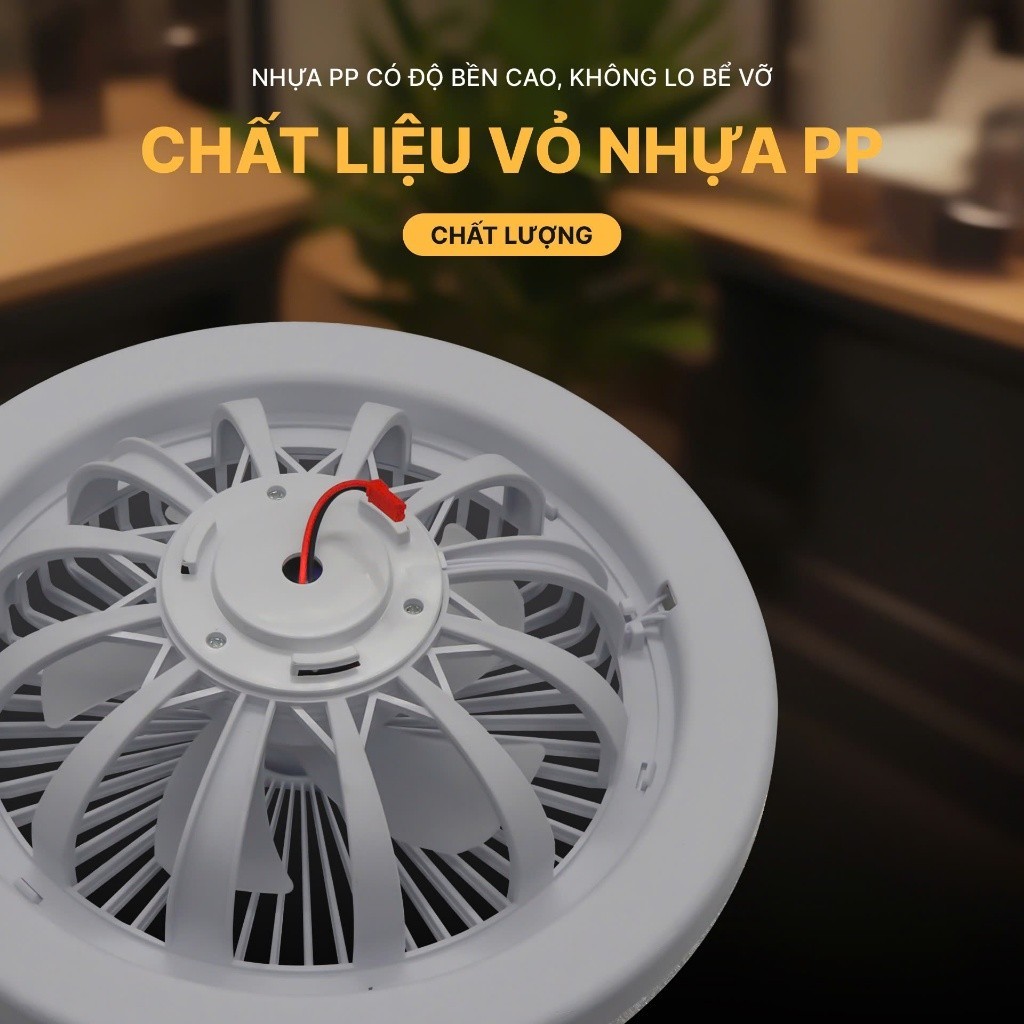 Quạt trần đèn LED 3 chế độ phát sáng, tiết kiệm điện, điều khiển từ xa kèm viên nén hương khử mùi