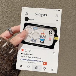 Phim hoạt hình Love Wave Dot Expression Lens Film cho iPhone17 Pro 17 Pro Max Vỏ bảo vệ ống kính tích hợp trong suốt chống sốc